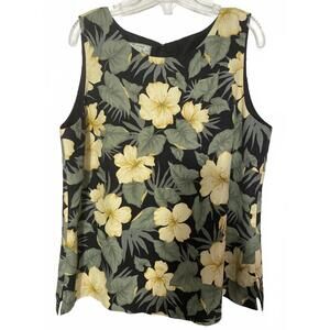 2/$30 Tommy Bahama Blouse Top Women's M Sleeveless Floral Silk Hawaiian Travel